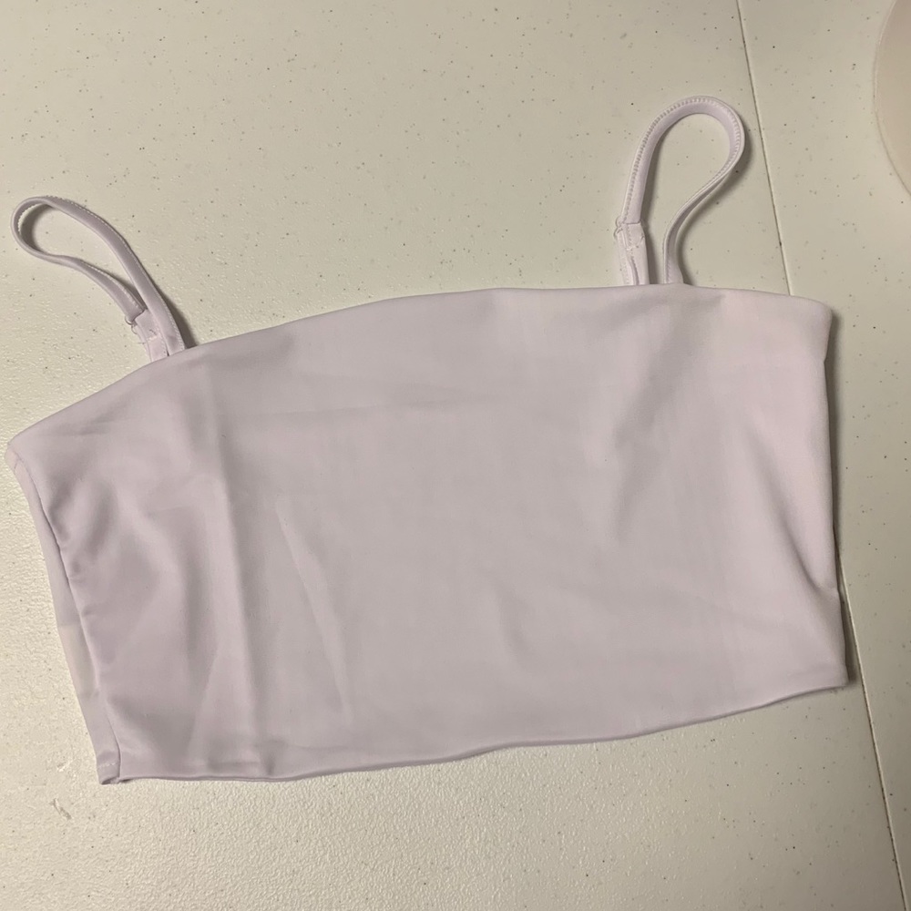 white square neck crop top
